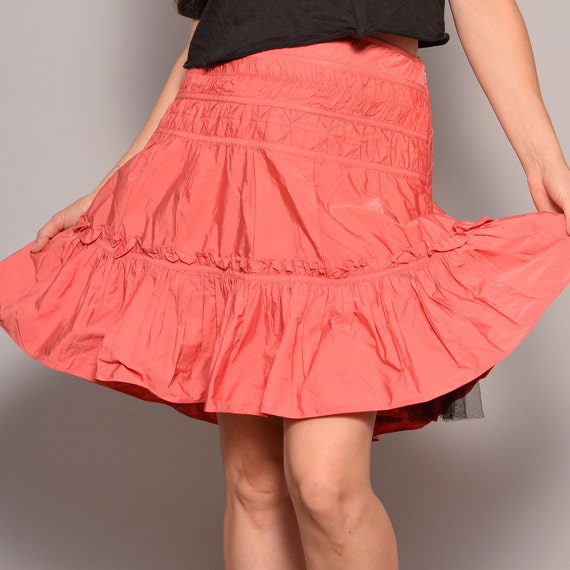 Size 10 | Ruffle Skirt 90s Pink Woman Mini High W… - image 4