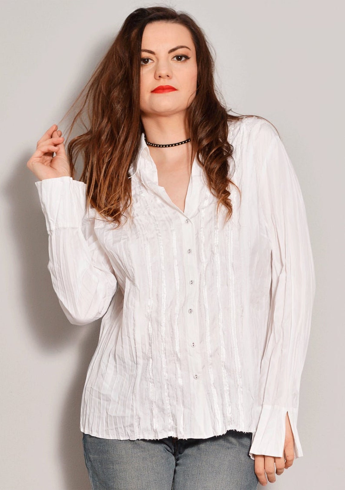 white pintuck shirt