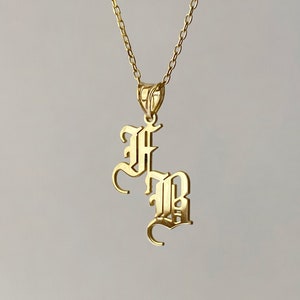 Collar con dos iniciales, collar personalizado con dos letras, collar con dos iniciales, collar de pareja, joyas de la amistad, regalos personalizados