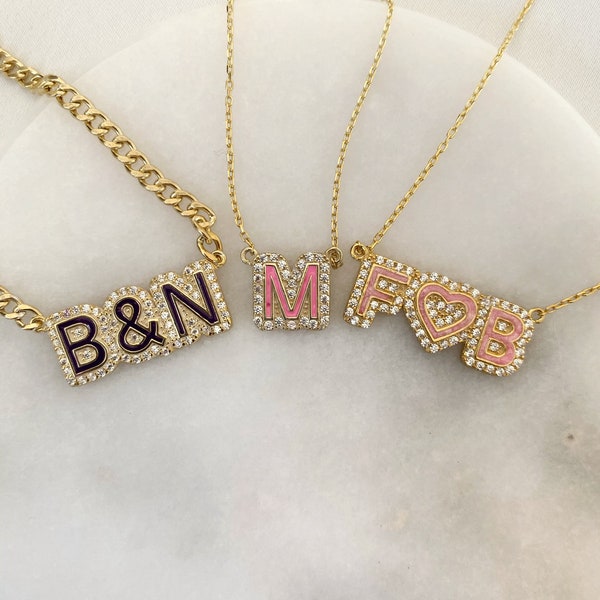 Colorful Custom Necklace by PHEARCO, Crystal Name Necklace, Personalized Jewelry, Perfect Gift for Her