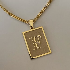 Colgante de letra personalizado con cadena de eslabones, collar con inicial de plata de ley 925, joyería personalizada, regalo para el mejor amigo