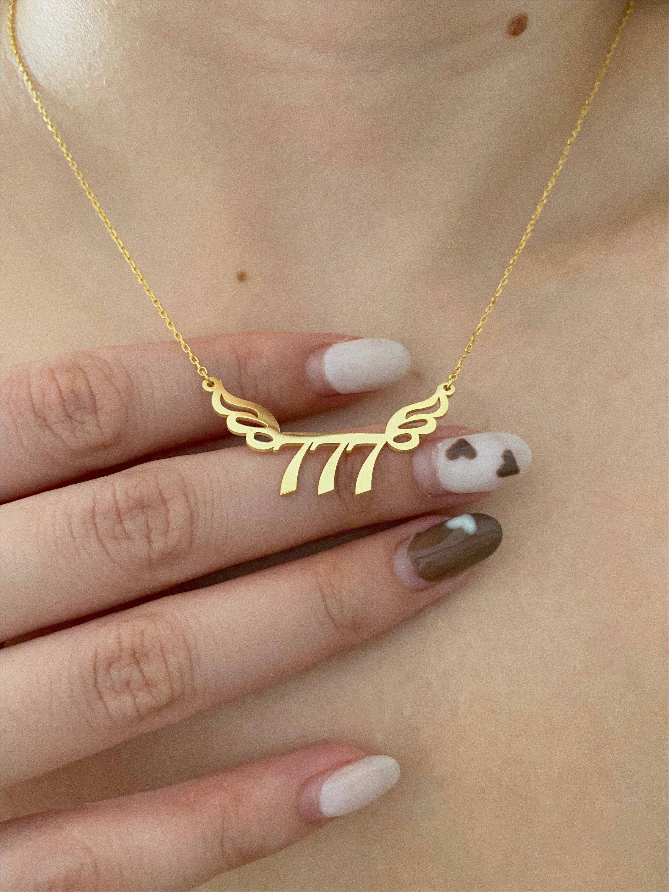 Angel Number Necklace Sterling Silver Number Necklace Angel Etsy