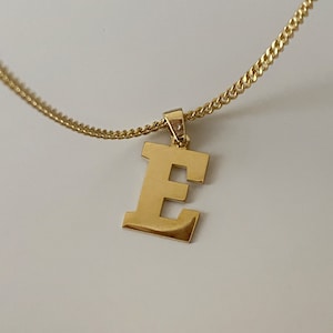 Colar inicial com corrente de meio-fio, colar de letras personalizado em ouro 14k, pingente de número, joias personalizadas, presente para namorado
