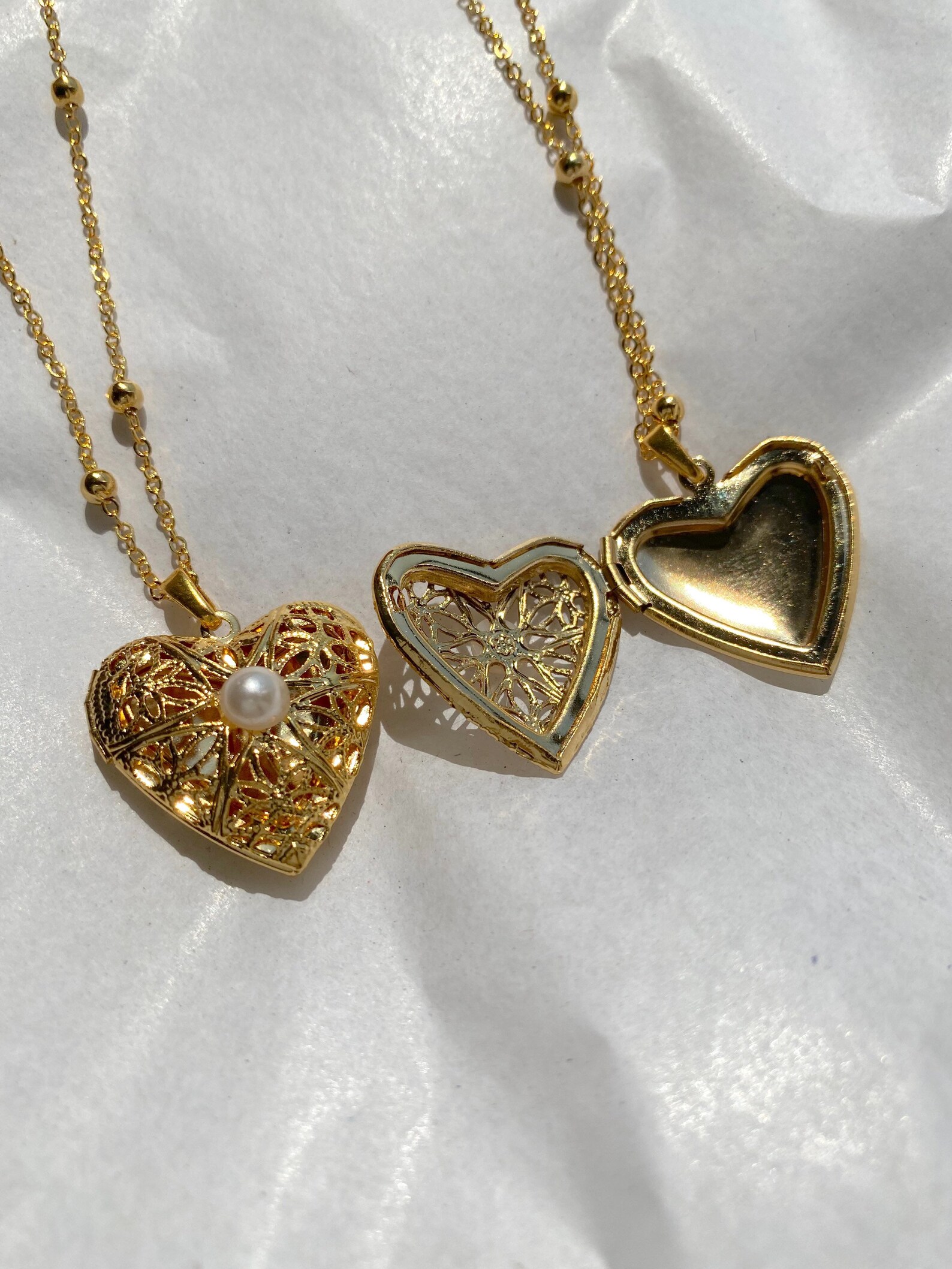 Custom Heart Locket Necklace 14k Gold Plated Personalized Etsy