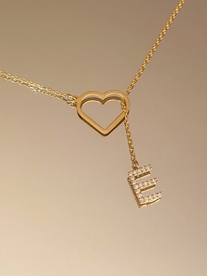 Collier Cœur Avec Lettre Initiale Personnalisable - Chaîne Ajustable 40+5 Cm - Cadeau Pour Elle Ou Meilleure Amie