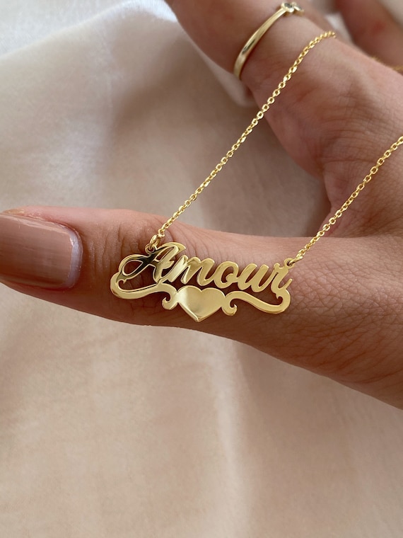 Gold name necklace canada discount