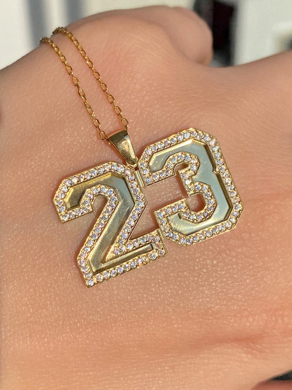 Number pendant gold deals