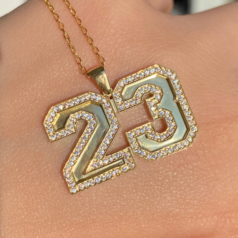 Sport number necklace player number pendant mens custom lucky