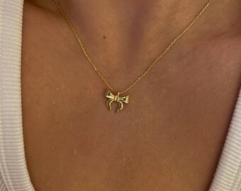 ネックレス・ペンダント Small Ribbon Necklace #7734 Small Ribbon Necklace #7734 Gold by Numbering – The Modu Shop