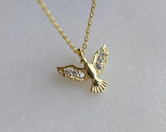 Phoenix Necklace, 925 Steling Silver Necklace, Phoenix Pendant, 14k Gold Bird Necklace, Gift for Her