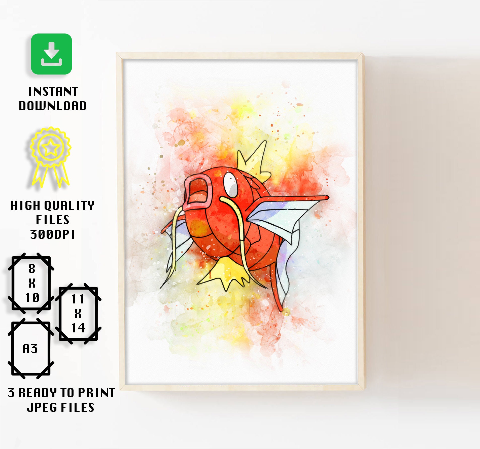 Printable Magikarp Poster Magikarp Pokemon Digital Print | Etsy