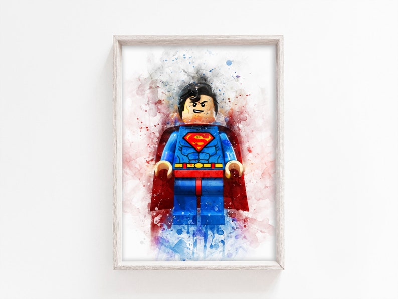 Brick Superhero INSTANT DOWNLOAD Superhero Print Party Decor Nursery Room Wall Art D713 Superhero Superman Nursery Printable