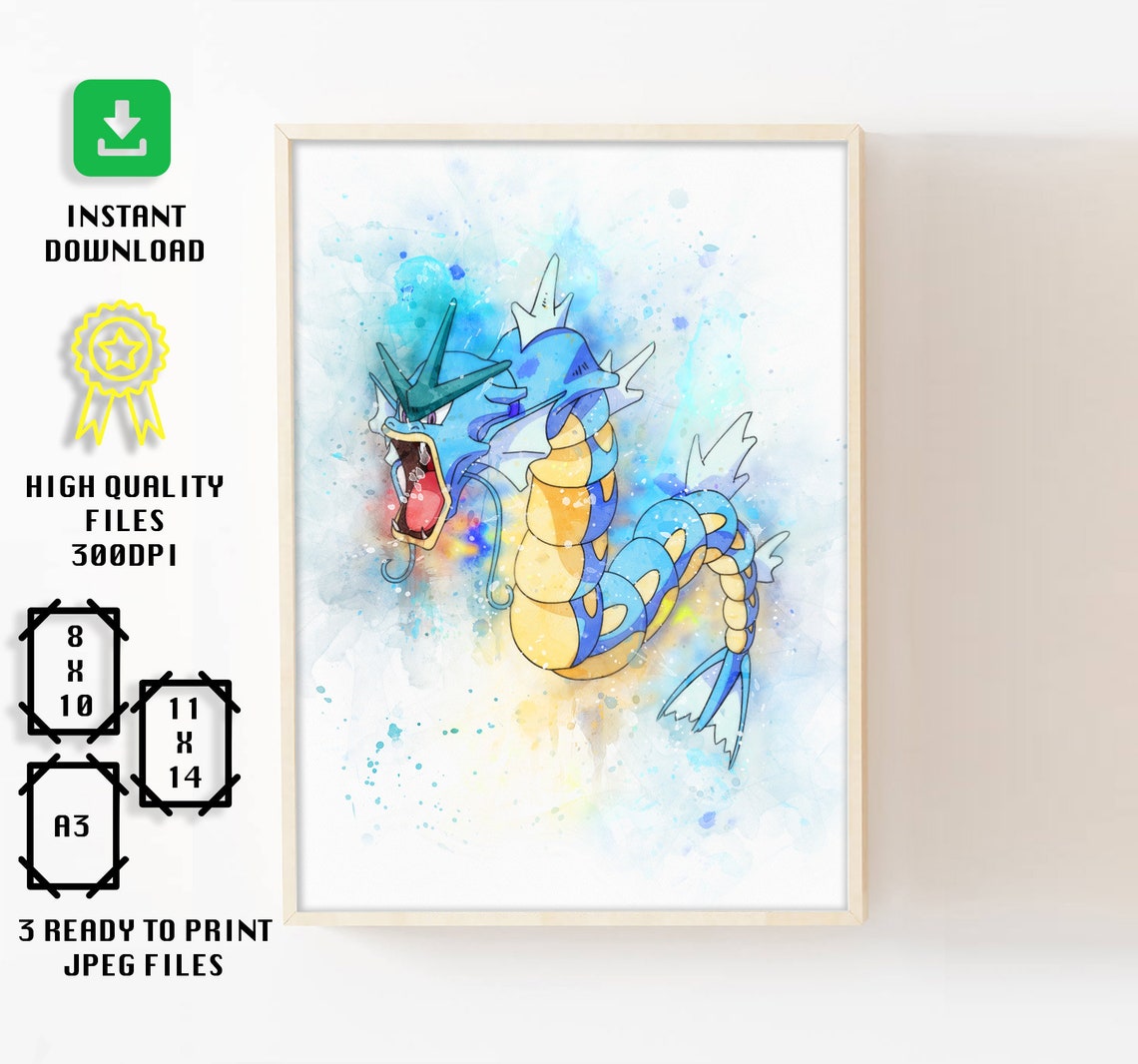 Printable Gyarados Poster Gyarados Pokemon Digital Print | Etsy