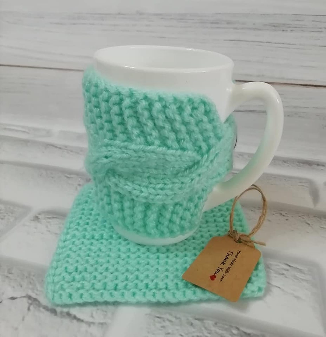 Mint Knit Cup Cover Set. Mint Knit Cup Cover. Tea Cosy. Gift Etsy