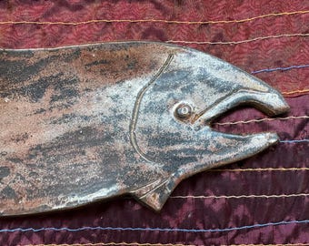 Ceramic salmon fish spoon rest or soap dish