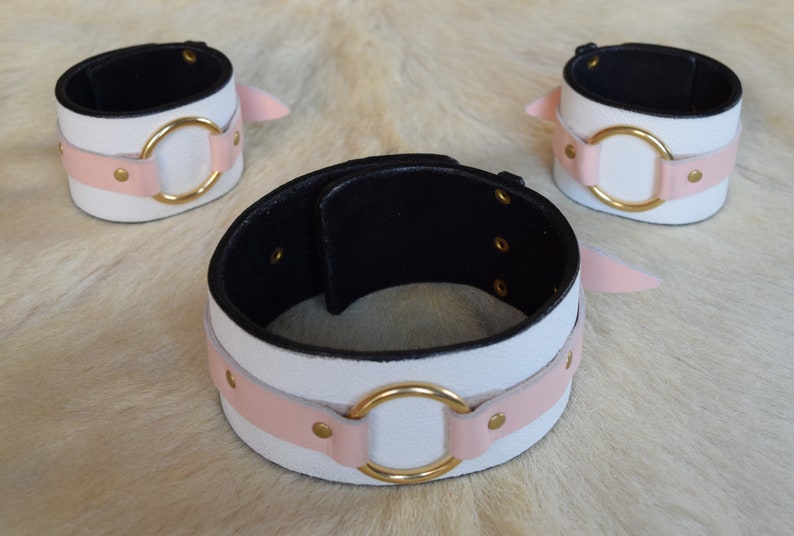 Asmodeus Creations Leather Necklace and Bracelets Set Pinky