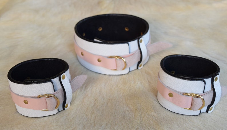 Asmodeus Creations Leather Necklace and Bracelets Set Pinky