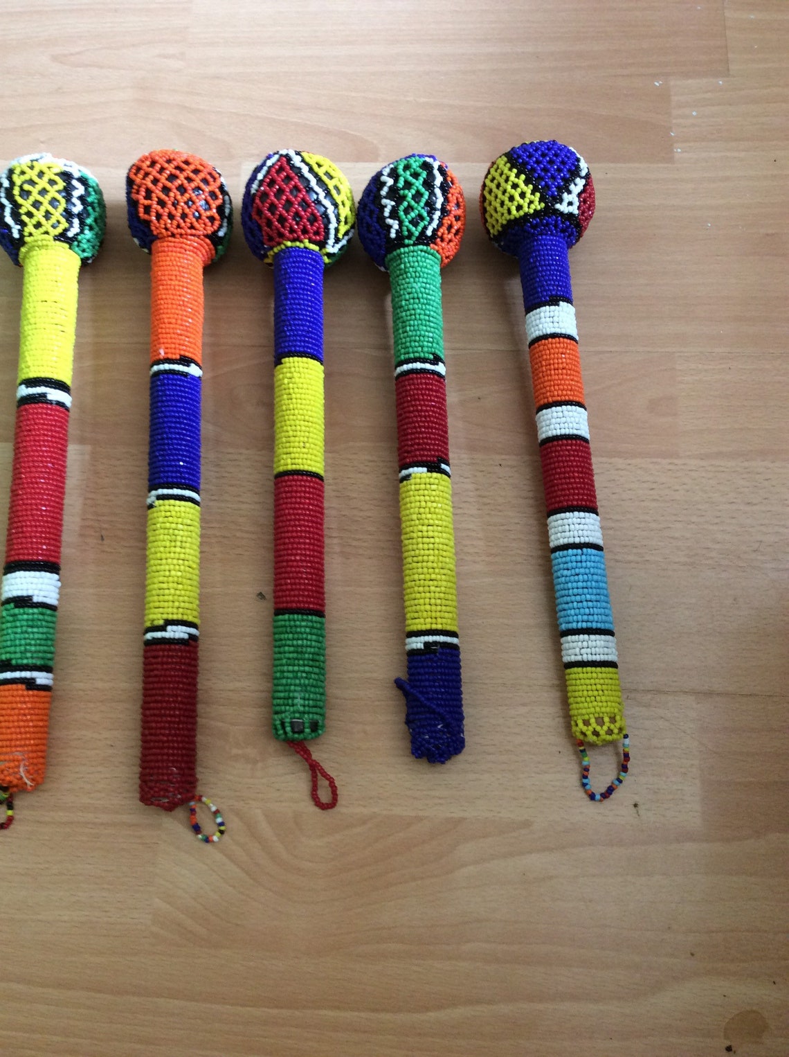 Zulu beaded knobkerrie beaded stick Etsy