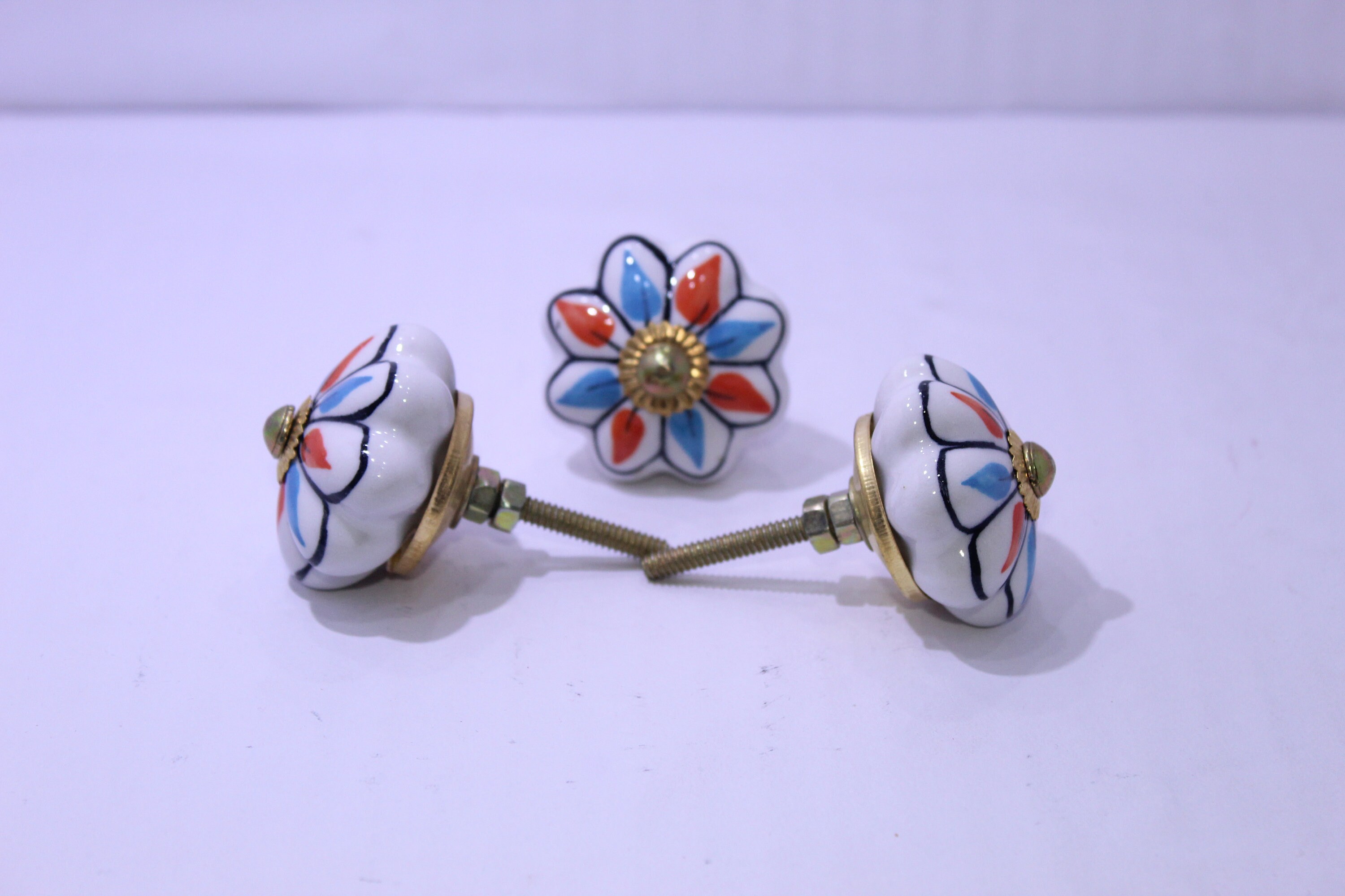 Ceramic Porcelain Door Knobs Various Multi Coloured Designs Etsy