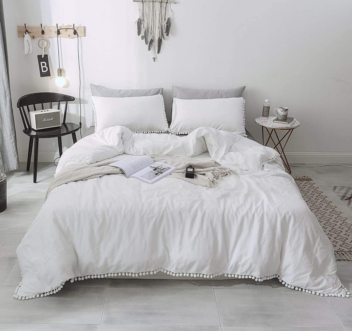 Pom Pom Duvet Cover Ultra Soft 100 Washed Cotton Bedding Easy Etsy UK