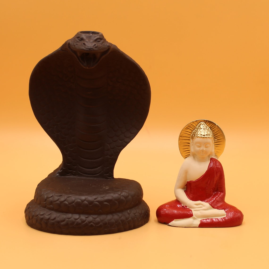 Cobra Snake Backflow Incense Sticks Burner with Meditating Etsy