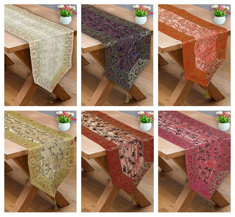 Multicolor Table Runner Coffee Table Mat Ari Zari Embroidered Etsy