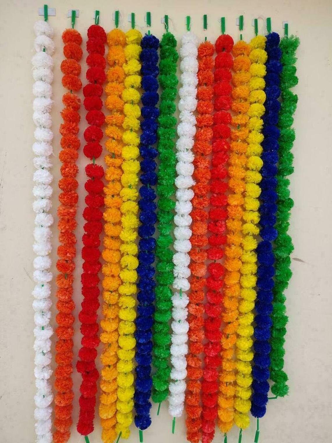 Artificial Marigold Flower Garlands Vine Wedding Indian Event Etsy