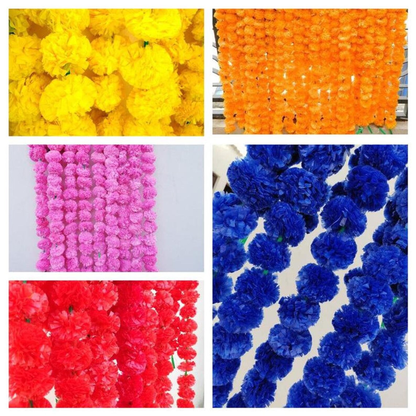 Artificial Marigold Flower Garlands Vine Wedding Indian Event Etsy