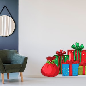 Christmas gifts wall decals - christmas decor - wall art - decal - - christmas wall sticker decals - christmas decoration