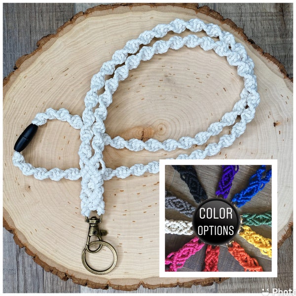 Breakaway Macrame Boho Lanyard, Lanyard for Work, Teacher ID Holder, Breakaway Badge Holder, Back To School, Key Fob Necklace, Office Gift