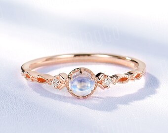 Square Rainbow Moonstone silver Lotus fitted alternative wedding ring set.