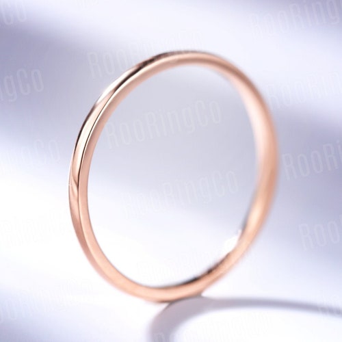 Unique Rose Gold Wedding Band Women Simple Ring Solid Gold - Etsy Australia