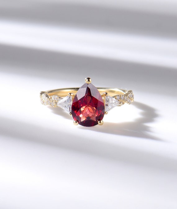 Vintage Engagement Ring Triangle Cut Moissanite Ring Etsy