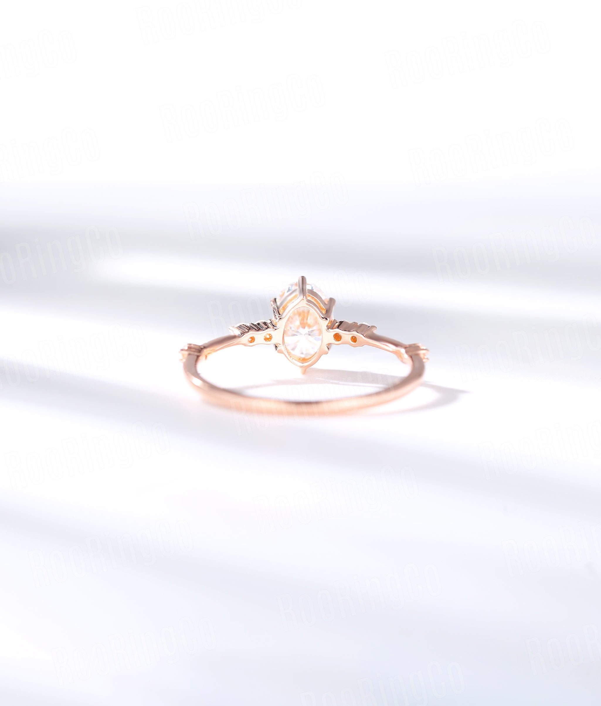 Moissanite Engagement Ring for Women Oval Shape Vintage Rose | Etsy