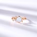 Vintage Opal engagement ring leaf flower ring alternative ring solid rose gold ring art deco Solitaire prong set unique anniversary ring