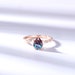 Vintage Alexandrite engagement ring triangle cut moissanite ring Pear shaped ring rose gold ring art deco ring unique anniversary ring