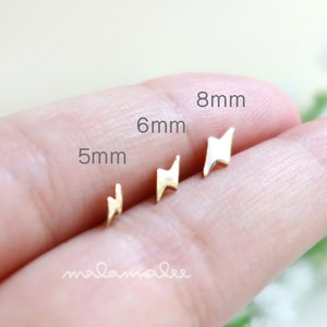 Set of 3 Lightning Bolt Earring with screw back, Cartilage piercing, Helix, Tragus, Cartilage earring, Minimalist earrings, mens earrings