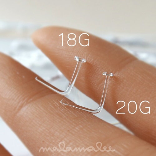 Tempered Glass Clear Nose Piercing Retainer Screw Nose Stud Etsy