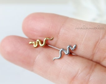 Mini Snake Ear Piercing, 16G Cartilage earring, Helix earring, tragus earring, Conch earring, Minimalist earrings, Surgical Steel