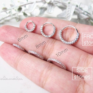 Sparkly CZ Nase / Ohrknorpel Hoops, Conch Hoop, 20G Helix Hoop, Nasenring Hoop, Septum Ring, Tragus Hoop, minimalistische Ohrringe,