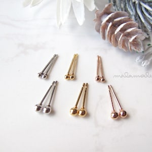 Tiny Ball 2mm, 3mm, Surgical steel stud earring, Platinum, Gold, Rose Gold, minimalist earrings, geometric earrings, Hypoallergenic earrings