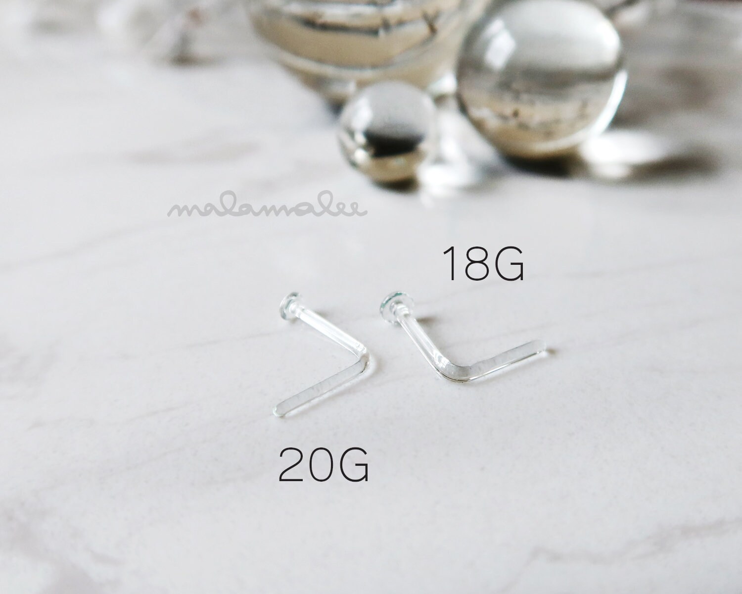 Tempered Glass Clear Nose Piercing Retainer Lshape Nose Etsy