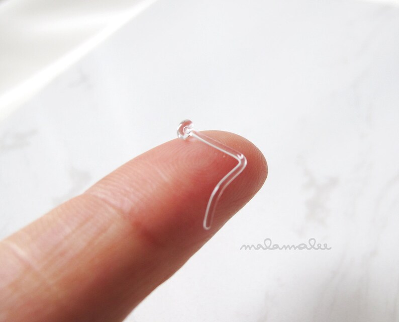 Tempered Glass Clear Nose Piercing Retainer Screw Nose Stud Etsy