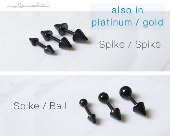 Pair of Black 316L Surgical Steel Spike End Stud Earrings Pair of Black 316L Surgical Steel Spike End Stud Earrings