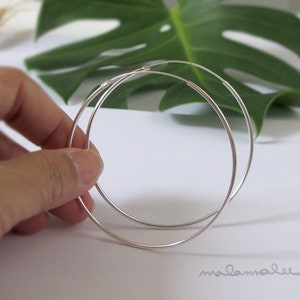 Large hoop earrings, Dainty hoop earrings, Sterling silver hoop earrings, Endless hoop earrings, Thin hoop earrings,