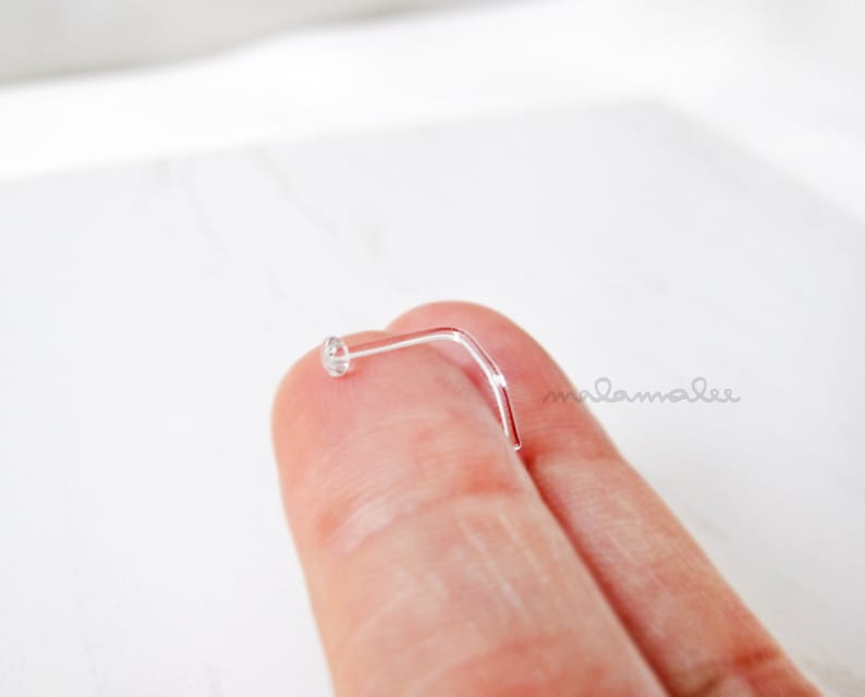 Pyrex Glass Clear Nose Piercing Retainer Screw Nose Stud New Etsy