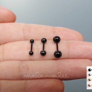 3er Set, Ohrstecker aus chirurgischem Stahl, Barbell Ohrring, Helix Ohrring, Knorpel Piercing, Tragus, Titan Ohrringe, minimalistische Ohrringe