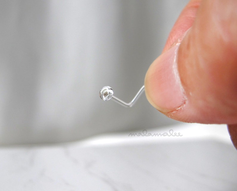 Tempered Glass Clear Nose Piercing Retainer Screw Nose Stud Etsy