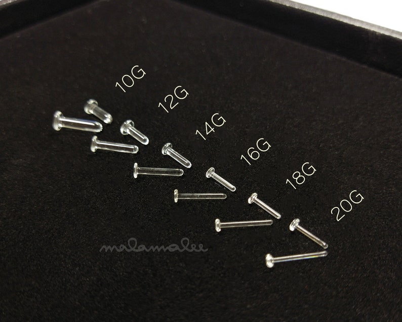 Tempered Glass Ear / Nose Piercing Retainer 10G 20G New Etsy