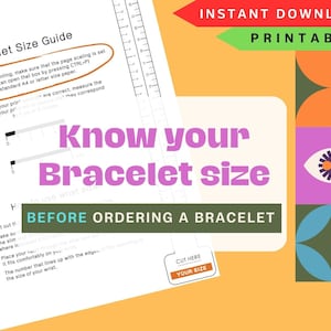 Printable Bracelet Size Guide, Wrist measuring tool, Jewelry sizers, A4, US letter size, Bracelet ruler
